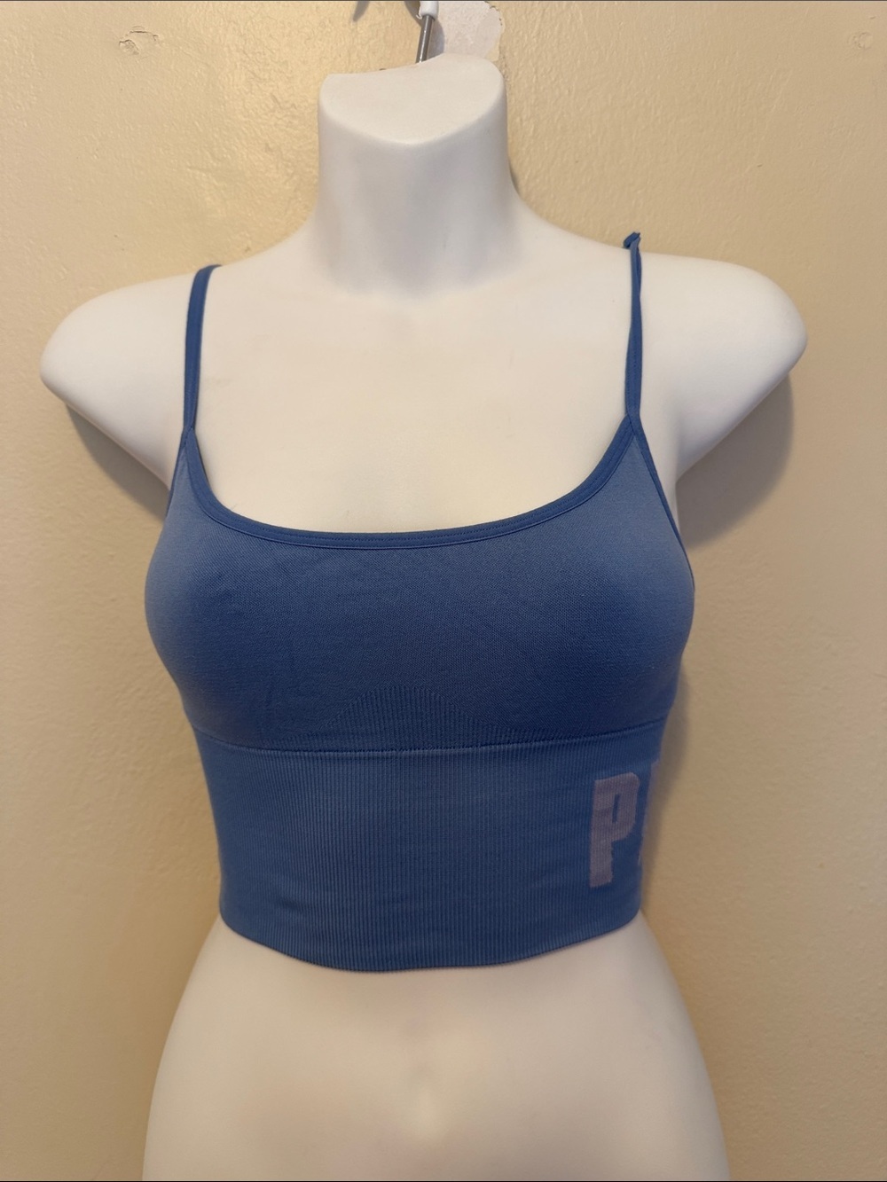 PINK Victoria's Secret Blue Cropped Seamless Bralette